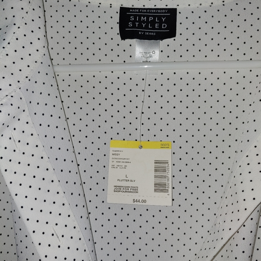 Simply Styled white dress black polka dots